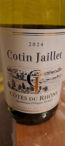 Rhônen laakso Côtes-du-rhône Cotin Jaillet 2024