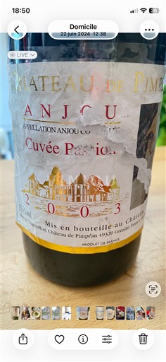 Loiredalen Anjou Château Pimpean Passion 2003