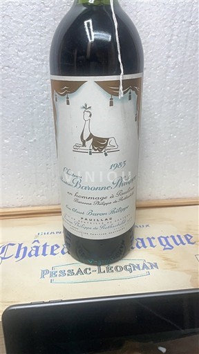 Bordeaux Pauillac Château Baronnie Philippe Hommage à Pauillac 1983