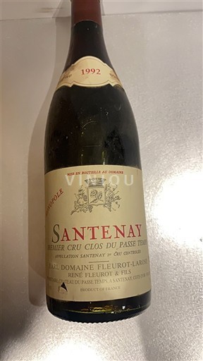 Borgonha Santenay Premier Cru Domaine Fleurot-Larose Premier Cru Clos du Passe Temps 1992