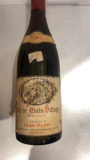 Burgundsko Côte de nuits villages Chopin Groffier 1992