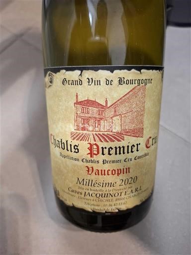 Burgundsko Chablis Premier Cru Caves Jacquinot E.A.R.L Vaucoupin 2020