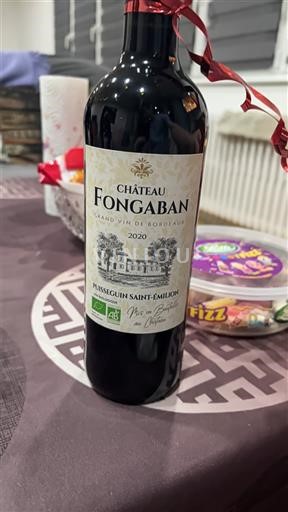 Vine Rouge sec Château Fongaban 2020 Frankrig Bordeaux Puisseguin-saint-émilion AOC