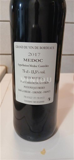 Bordeaux Médoc Poujat Frères 2017