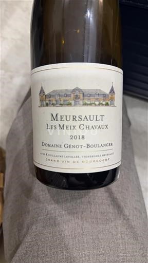 Bourgondië Meursault Domaine Genot-Boulanger Les Meix Chavaux 2018