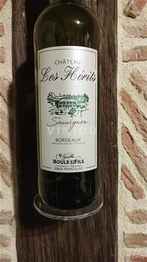 Burdeos Bordeaux Château Les Hérits 2023 Sauvignon Sin añada