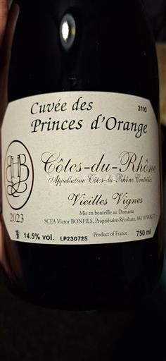 Valle del Rodano Côtes-du-Rhône Domaine Victor Bonfils des Princes d'Orange Vieilles Vignes 2023
