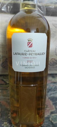 Bordeaux Sauternes 1er Grand Cru Classé Château Lafaurie-Peyraguey Crème de Tête 2022