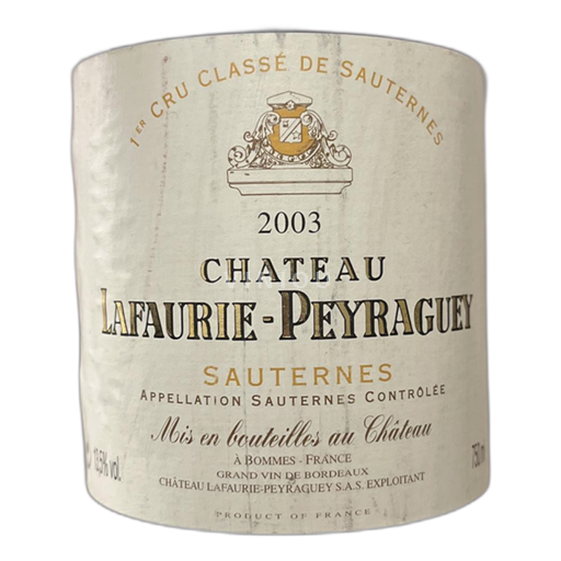 Bordeaux Sauternes Château Lafaurie-Peyraguey 2003