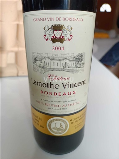 Burdeos Bordeaux Château Lamothe Vincent 2004