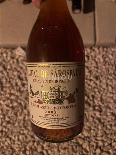 Tokaj Ikke specificeret Château Sárospatak Tokaji Aszú 6 Puttonyos 2005