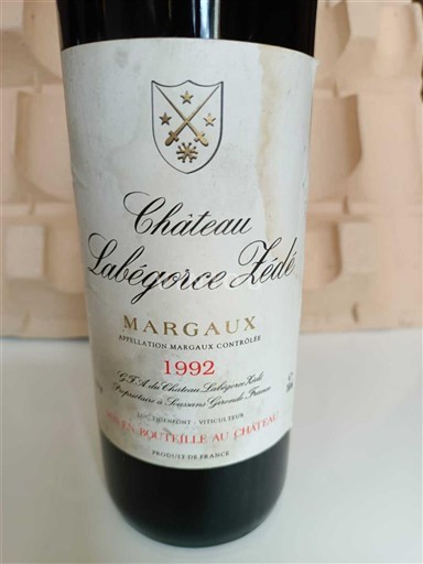 Bordeaux Margaux Château Labégorce Zédé 1992
