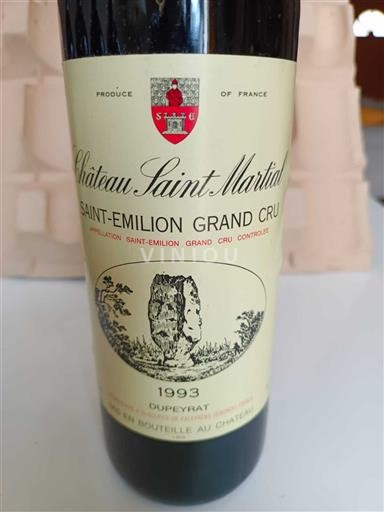 Bordeaux Saint-Émilion Grand Cru Grand Cru Château Saint-Martin 1993