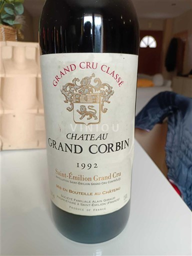 Bordeaux Saint-Émilion Grand Cru Grand Cru Château Grand Corbin 1992