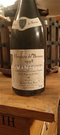 Burgundi Corton-Charlemagne Grand Cru Hospices de Beaune François de Salins 1998