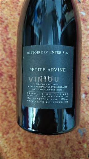 Valais Não especificado Histoire d'Enfer Petite Arvine 2011