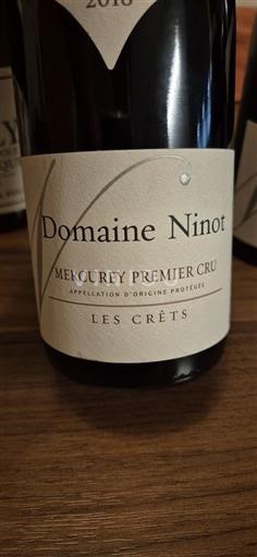 Bourgogne Mercurey Premier Cru Domaine Ninot Les Crêts 2018
