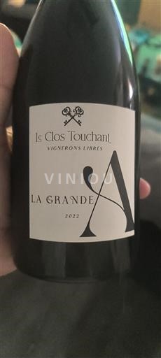 Vini Rouge sec La Grande A Le Clos Touchant 2022 Francia Valle della Loira Anjou AOC