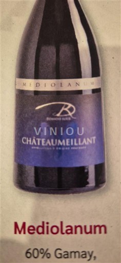 Vale do Loire Châteaumeillant Domaine Barre Mediolanum 2023