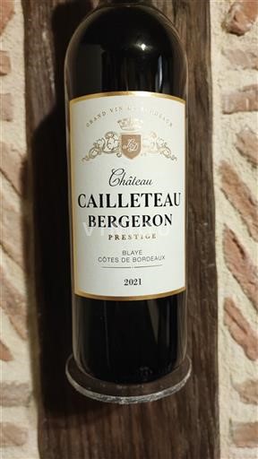 Burdeos Blaye-Côtes de Burdeos Château Cailleteau Bergeron Prestige 2021