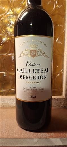 Bordeaux Blaye-côtes-de-bordeaux Château Cailleteau Bergeron Prestige 2021