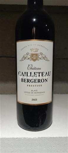 Bordeaux Blaye-Côtes-de-Bordeaux Château Cailleteau Bergeron Prestige 2021