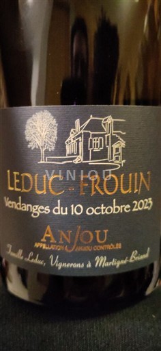 Vini Blanc sec Vendanges du 10 octobre Leduc-Frouin 2023 Francia Valle della Loira Anjou AOC