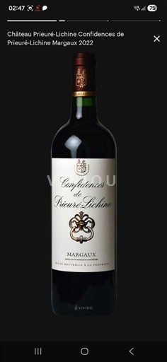 Bordeaux Margaux Château Prieuré-Lichine Confidences de Prieuré-Lichine 2022