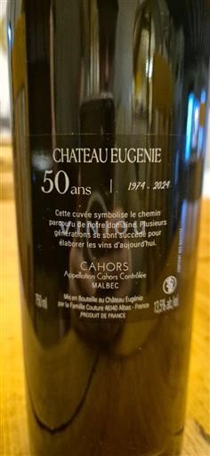 Tây Nam Cahors Château Eugénie 50 Ans 2024