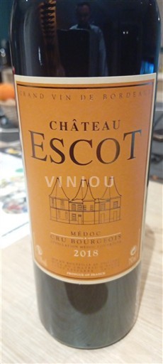 Bordeaux Médoc Cru Bourgeois Château Escot 2018