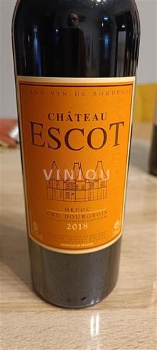 Bordeaux Médoc Cru Bourgeois Château Escot 2018