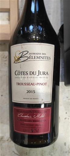 Jura Côtes-du-jura Domaine S Bélemnites Trousseau-Pinot 2015