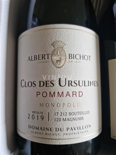 Borgoña Pommard Domaine Albert Bichot - Domaine du Pavillon Clos des Ursulines Monopole 2019