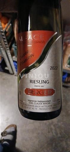 Alsace Riesling Earl Claude Berger Passion 2022