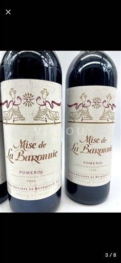 Bordéus Pomerol Baron Philippe de Rothschild Mise de La Baronnerie 1998
