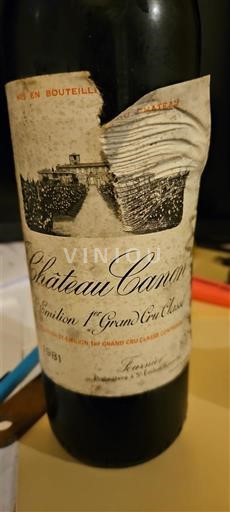 Bordeaux Saint-Émilion Premier Grand Cru Classé Château Canon 1981