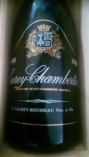 Bourgogne Gevrey-chambertin G. Vachet-Rousseau Père et Fils 1988