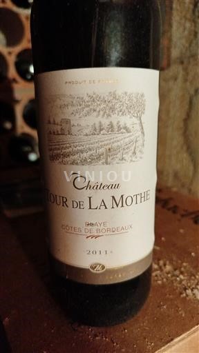 Viinit Rouge sec Château Tour de La Mothe 2011 Ranska Bordeaux Bordeaux'n rinteet AOC