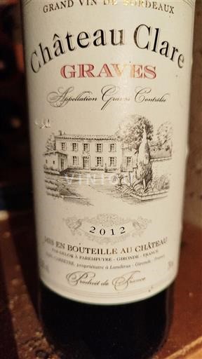 Bordeaux Graves Château Clare 2012
