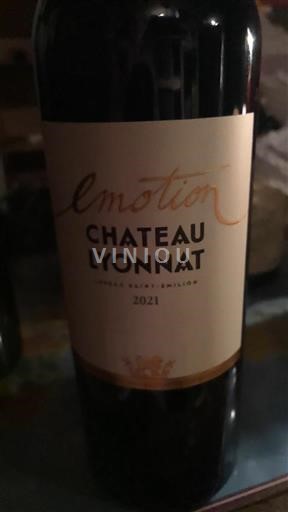 Vinos Rouge sec Emotion Château Lyonnat 2021 Francia Burdeos Lussac-Saint-Émilion AOC