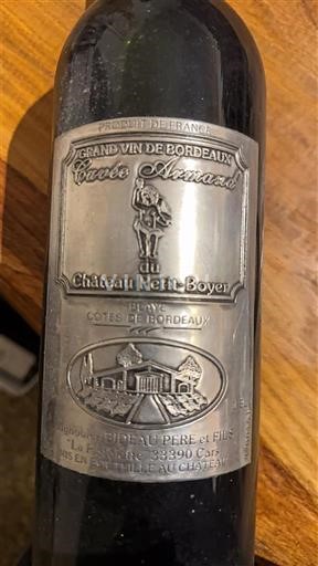 Rượu vang Rouge sec Cuvée Armand Château Petit-Boyer Non millésimé Pháp Bordeaux Côtes-de-Bordeaux AOC
