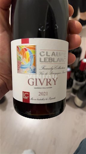 Vinos Rouge sec Claude Leblanc 2021 Francia Borgoña Givry AOC