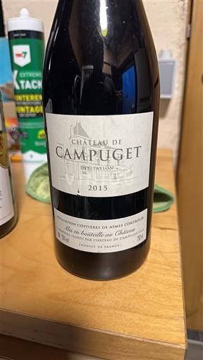 Vin Rouge sec Réserve Château Campuget 2015 France Vallée du Rhône Costières-de-nîmes AOC