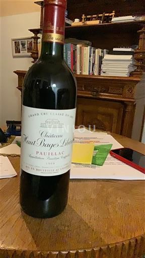 Bordeaux Pauillac Grand Cru Château Haut-Bages Libéral 1998