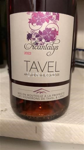 Vini Rosé sec Acantalys Les Vignerons de Tavel & Lirac 2022 Francia Valle del Rodano Tavel AOC