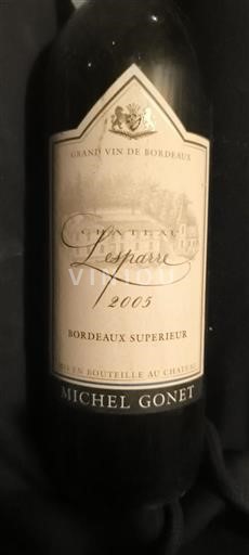 Bordeaux Bordeaux supérieur Michel Gonet L'Esparre 2005