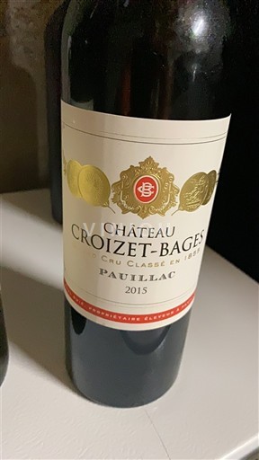 Vinos Rouge sec Château Croizet-Bages 2015 Francia Burdeos Pauillac AOC Grand Cru