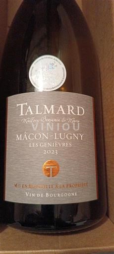 Burgundi Mâcon ja Mâcon-kylät Talmard Les Genievres 2023