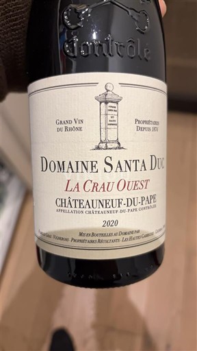 Rhônen laakso Châteauneuf-du-Pape Domaine Santa Duc La Crau Ouest 2020
