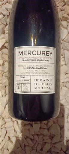 Burgundsko Mercurey Domaine Clos Moreau 2016